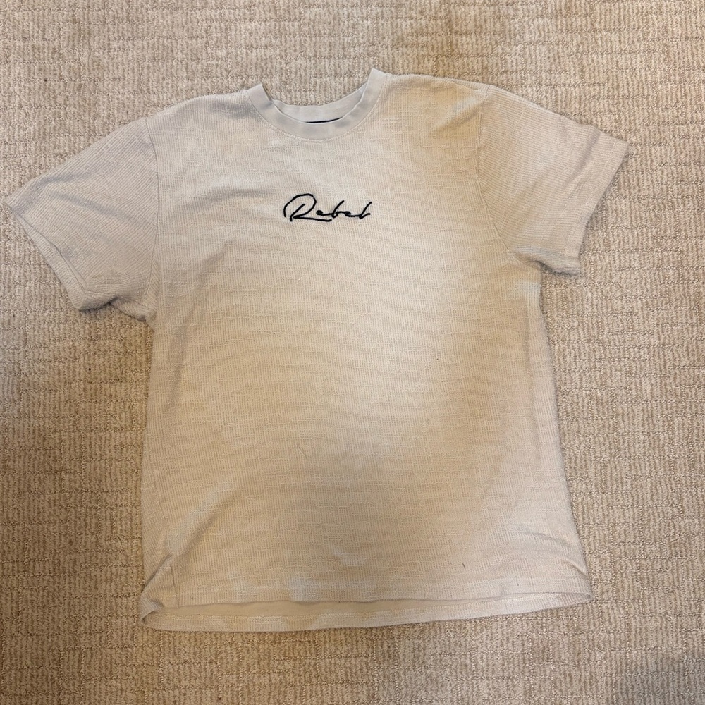 Casual Beige Short Sleeve Tee